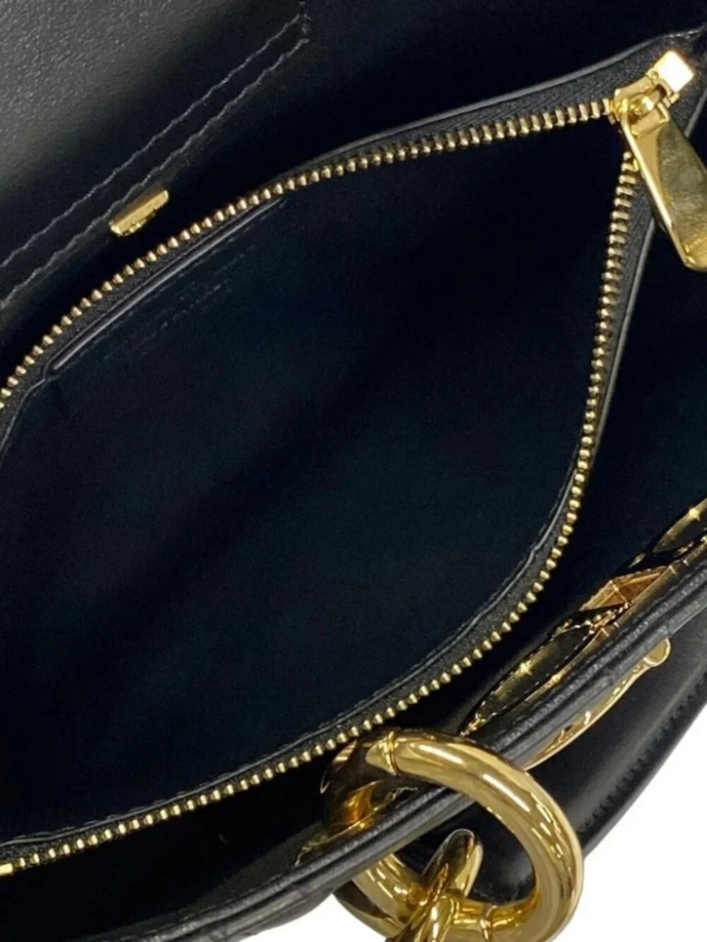 Salvatore Ferragamo Gancini Black Gold Leather Hardware Tote Bag